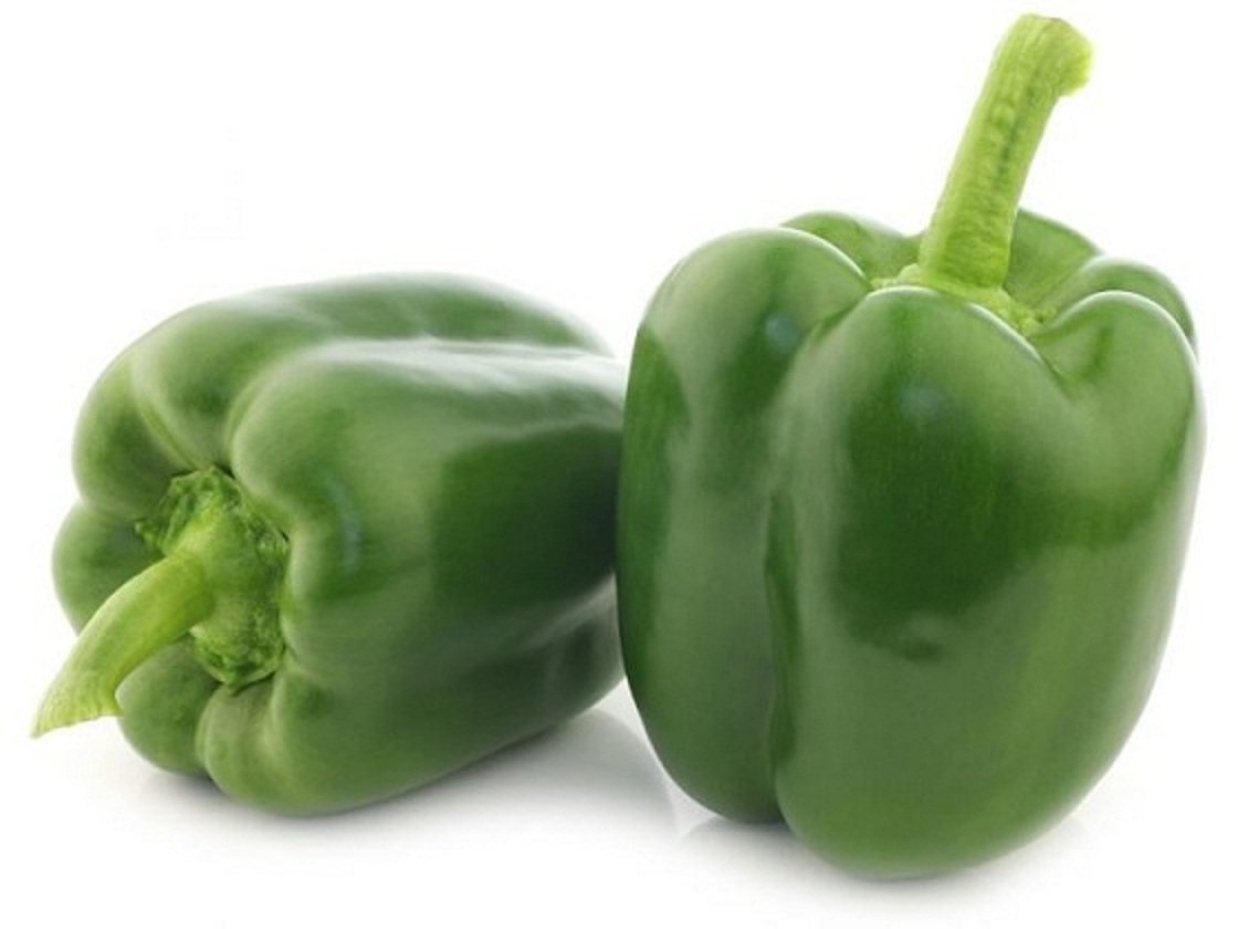 Green capsicum vegetable seeds for planting and growing fresh, healthy thick-walled bell peppers in home gardens and farms.